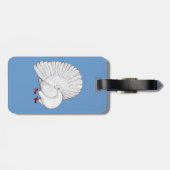 Fantail Pigeon White Gepäckanhänger (Rückseite horizontal)