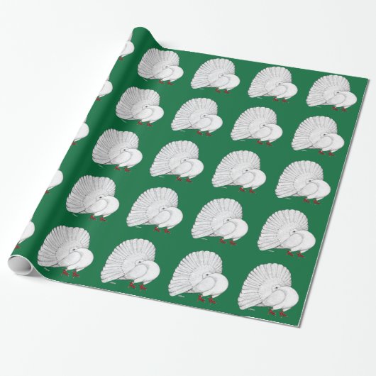 Fantail Pigeon White Geschenkpapier (Ungerollt)
