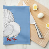 Fantail Pigeon White Handtuch (Viertel Falte)
