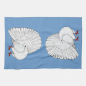 Fantail Pigeon White Handtuch (Horizontal)