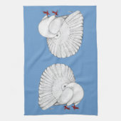 Fantail Pigeon White Handtuch (Vertikal)