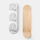 Fantail Pigeon White Skateboard (Vorderseite)