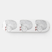 Fantail Pigeon White Skateboard (Horizontal)