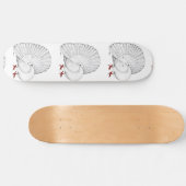 Fantail Pigeon White Skateboard (Horizontal)