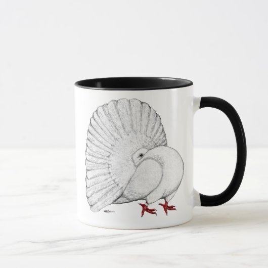 Fantail Pigeon White Tasse (Rechts)