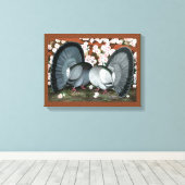 Fantail Pions Matched Pair Leinwanddruck (Insitu (Holzboden))