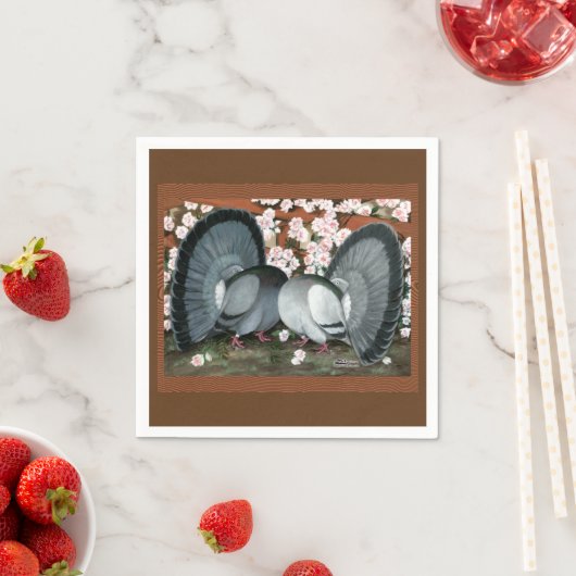 Fantail Pions Matched Pair Serviette (Beispiel)