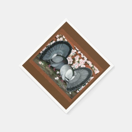 Fantail Pions Matched Pair Serviette (Ecke)