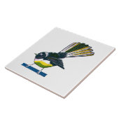 Fantail Retro NZ Vogelprint Fliese (Seite)
