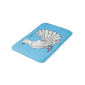 Fantail Taube Cartoon Illustration Badematte (Schrägansicht)