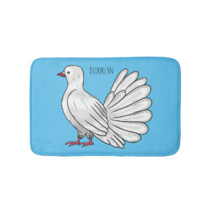 Fantail Taube Cartoon Illustration Badematte