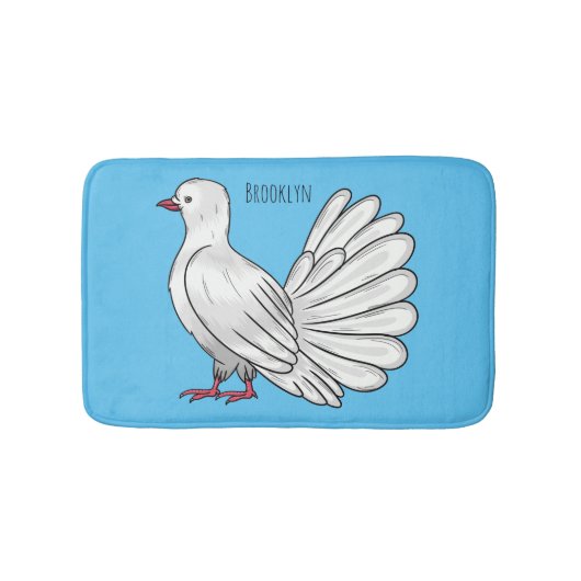 Fantail Taube Cartoon Illustration Badematte (Vorderseite)