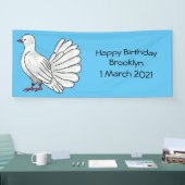 Fantail Taube Cartoon Illustration Banner (Messe)