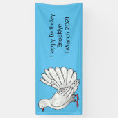 Fantail Taube Cartoon Illustration Banner (Vertikal)
