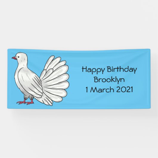 Fantail Taube Cartoon Illustration Banner (Horizontal)