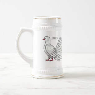 Fantail Taube Cartoon Illustration Bierglas