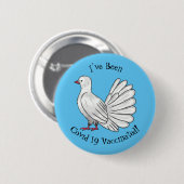 Fantail Taube Cartoon Illustration Button (Vorne & Hinten)
