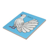 Fantail Taube Cartoon Illustration Fliese (Seite)
