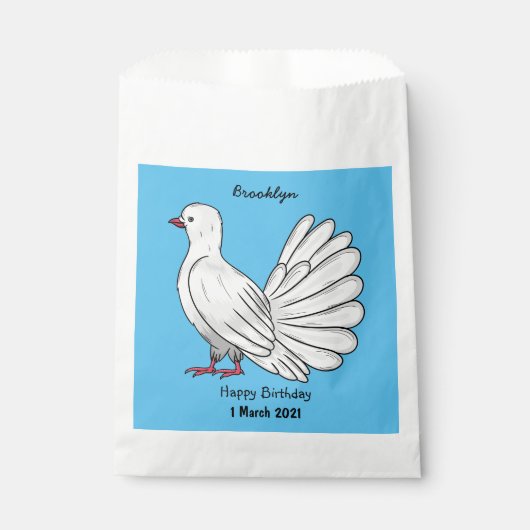 Fantail Taube Cartoon Illustration Geschenktütchen (Vorderseite)