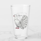 Fantail Taube Cartoon Illustration Glas (Rückseite)