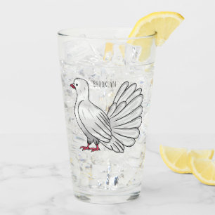 Fantail Taube Cartoon Illustration Glas