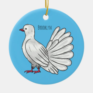 Fantail Taube Cartoon Illustration Keramik Ornament