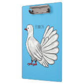 Fantail Taube Cartoon Illustration Klemmbrett (Links)