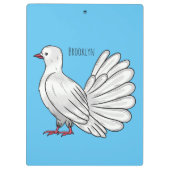 Fantail Taube Cartoon Illustration Klemmbrett (Rückseite)