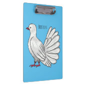 Fantail Taube Cartoon Illustration Klemmbrett (Rechts)