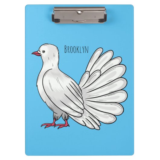 Fantail Taube Cartoon Illustration Klemmbrett (Vorderseite)