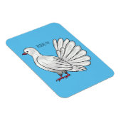 Fantail Taube Cartoon Illustration Magnet (Rechte Seite)