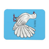 Fantail Taube Cartoon Illustration Magnet (Horizontal)