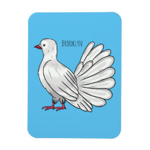 Fantail Taube Cartoon Illustration Magnet