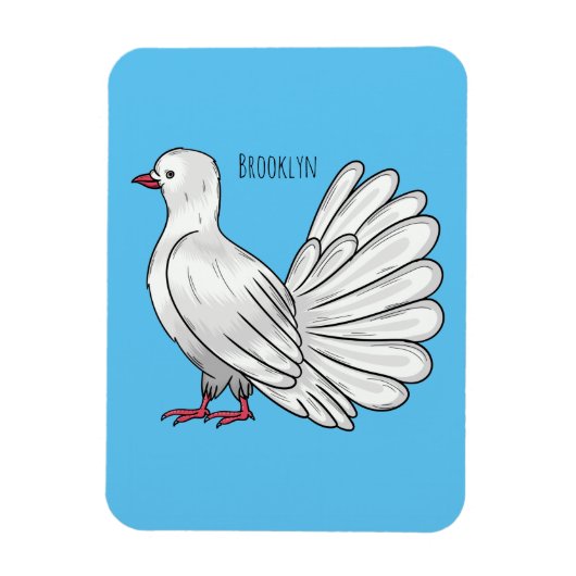 Fantail Taube Cartoon Illustration Magnet (Vertikal)