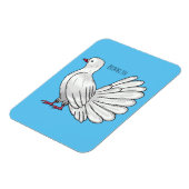 Fantail Taube Cartoon Illustration Magnet (Linke Seite)