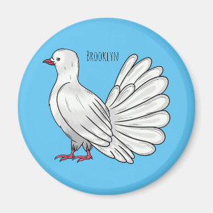 Fantail Taube Cartoon Illustration Magnet