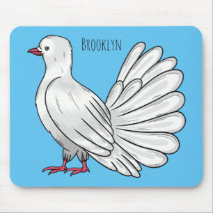 Fantail Taube Cartoon Illustration Mousepad
