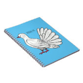 Fantail Taube Cartoon Illustration Notizblock (Rechte Seite)