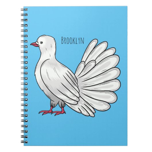 Fantail Taube Cartoon Illustration Notizblock (Vorderseite)