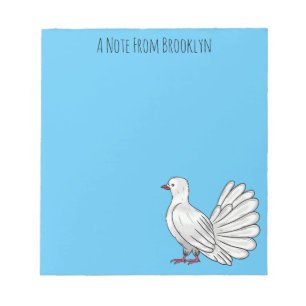 Fantail Taube Cartoon Illustration Notizblock