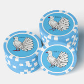 Fantail Taube Cartoon Illustration Pokerchips (Stapel)