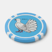 Fantail Taube Cartoon Illustration Pokerchips (Einzeln)