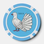 Fantail Taube Cartoon Illustration Pokerchips (Rückseite)