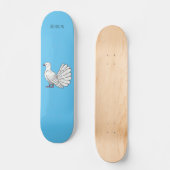 Fantail Taube Cartoon Illustration Skateboard (Vorderseite)