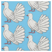 Fantail Taube Cartoon Illustration Stoff (Nahaufnahme)