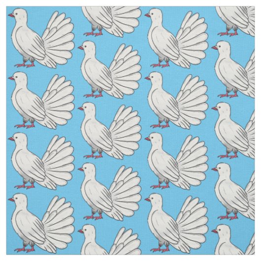 Fantail Taube Cartoon Illustration Stoff (Muster)