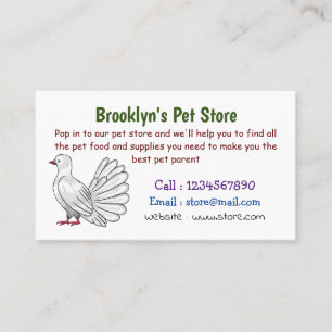 Fantail Taube Cartoon Illustration Visitenkarte