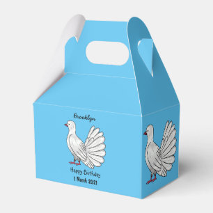 Fantail Taube Vogel Cartoon Illustration  Geschenkschachtel