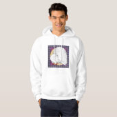 Fantail Taube weiß mit Hintergrund Hoodie (Vorne ganz)