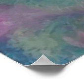 Fantasie Abstrakte Blume in rosa und Lila Poster (Ecke)